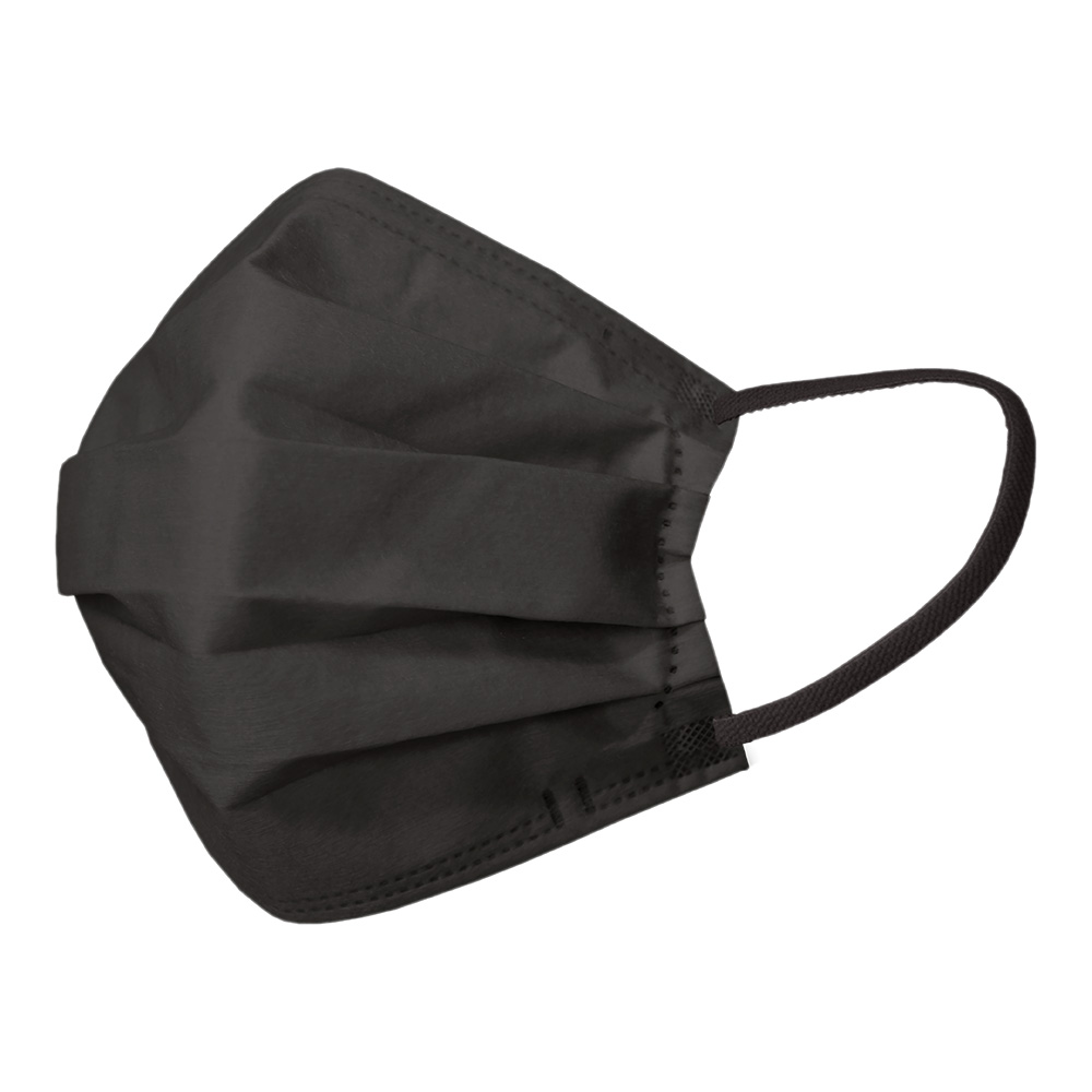 幅広6mmのソフトな耳ひも。スタイリッシュなブラックカラー