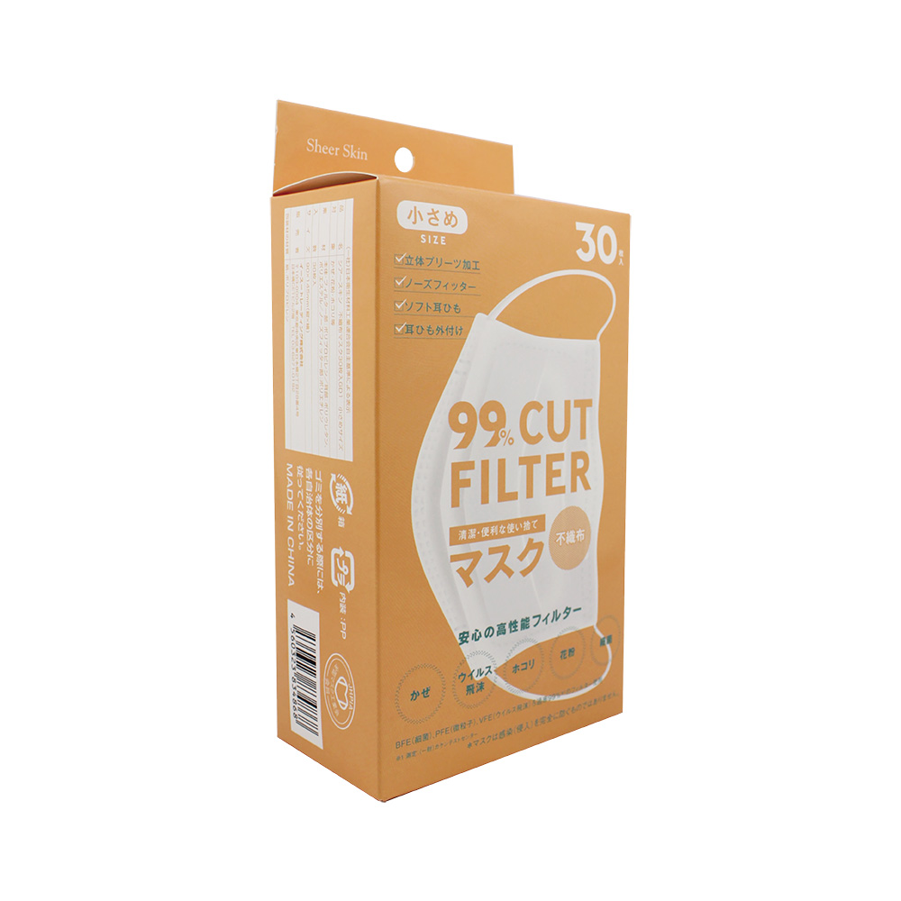 オメガ型の立体型のプリーツ構造