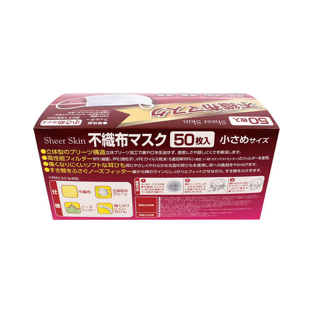 オメガ型の立体型のプリーツ構造