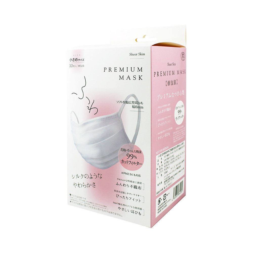 痛くなりにくいソフトな幅広 6mm 耳ひもに、すき間をふさぐノーズフィッター採用